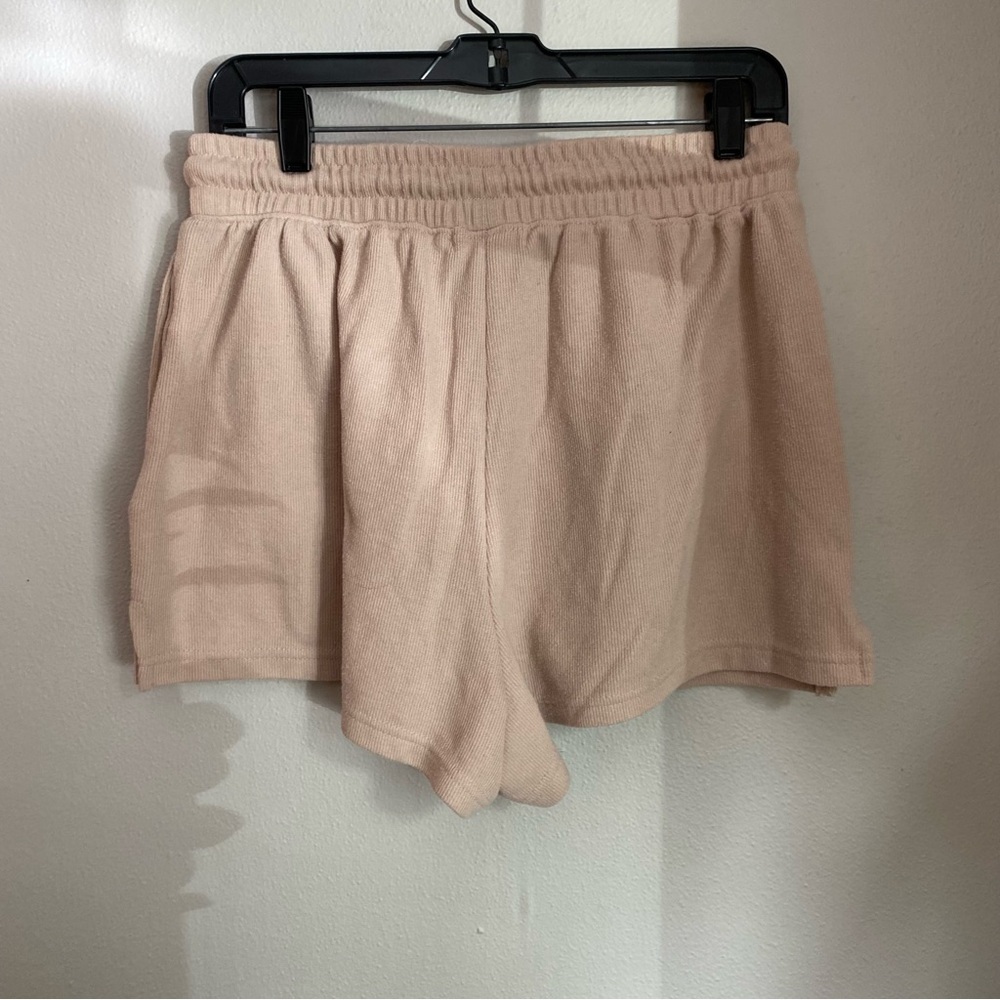 C&C California Cream Ribbed Lounge Shorts Elastic Waist Drawstring‎ Size Large - Picture 4 of 4